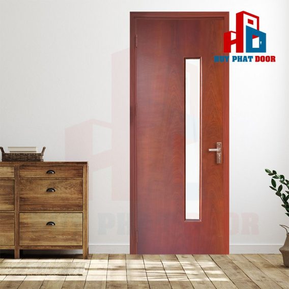 Mẫu 2 - Cửa gỗ công nghiệp MDF Veneer ô kính