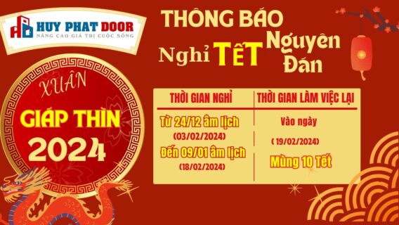 HUYPHATDOOR THÔNG BÁO LỊCH NGHỈ TẾT NGUYÊN ĐÁN GIÁP THÌN 2024