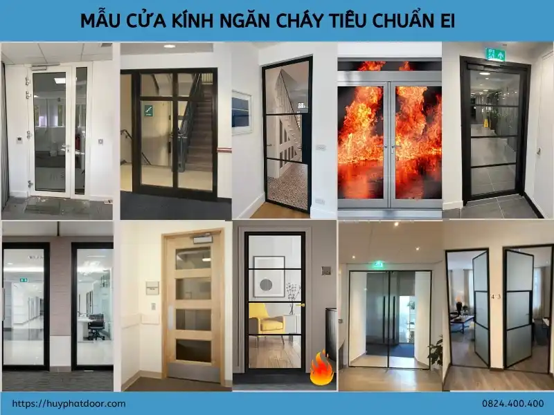 Mẫu cửa kính ngăn cháy tiêu chuẩn EI Mẫu cửa kính ngăn cháy tiêu chuẩn EI