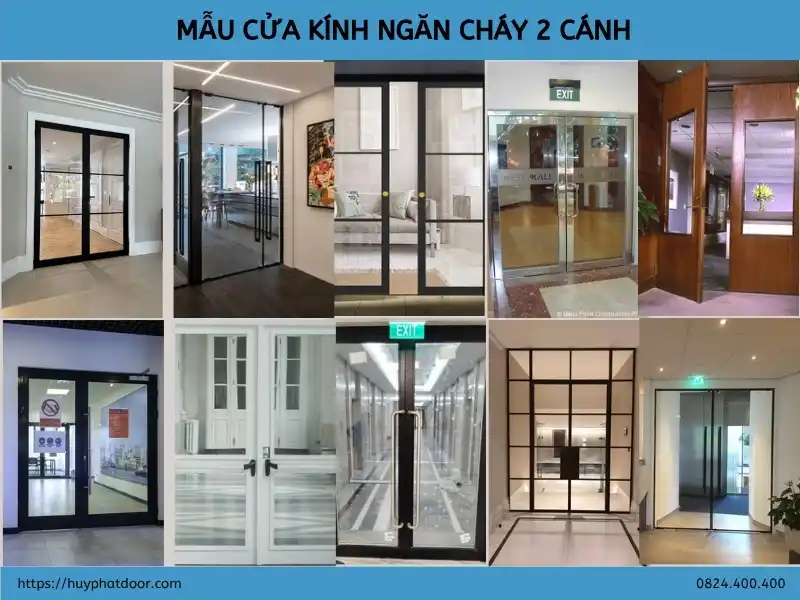 Mẫu cửa kính ngăn cháy 2 cánh Mẫu cửa kính ngăn cháy 2 cánh