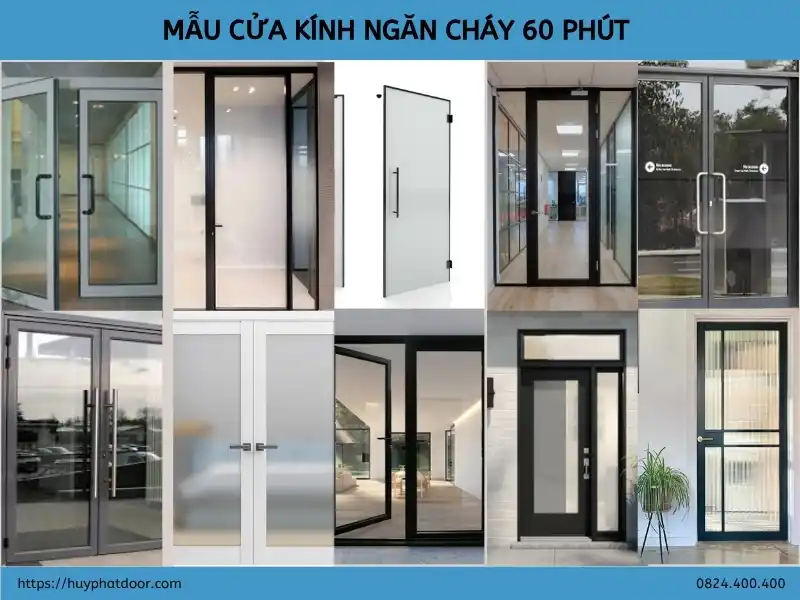 Mẫu cửa kính ngăn cháy 60 phút Mẫu cửa kính ngăn cháy 60 phút