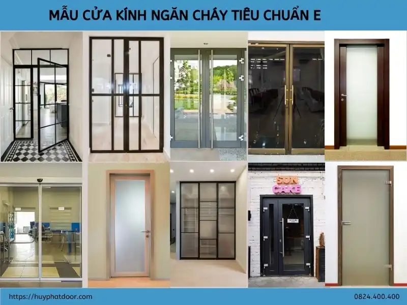 Mẫu cửa kính ngăn cháy tiêu chuẩn E Mẫu cửa kính ngăn cháy tiêu chuẩn E
