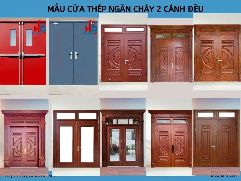 Cửa thép ngăn cháy 2 cánh đều Cửa thép ngăn cháy 2 cánh đều