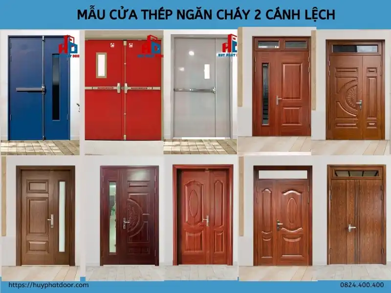 Cửa thép ngăn cháy 2 cánh lệch Cửa thép ngăn cháy 2 cánh lệch