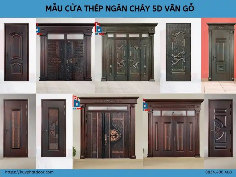 Cửa thép ngăn cháy 5D vân gỗ Cửa thép ngăn cháy 5D vân gỗ