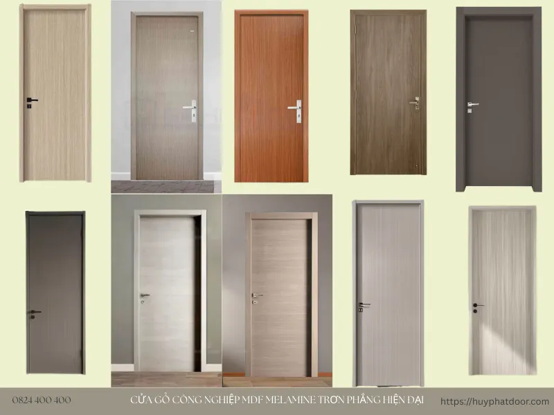 Mẫu cửa gỗ công nghiệp MDF Melamine trơn phẳng hiện đại Mẫu cửa gỗ công nghiệp MDF Melamine trơn phẳng hiện đại