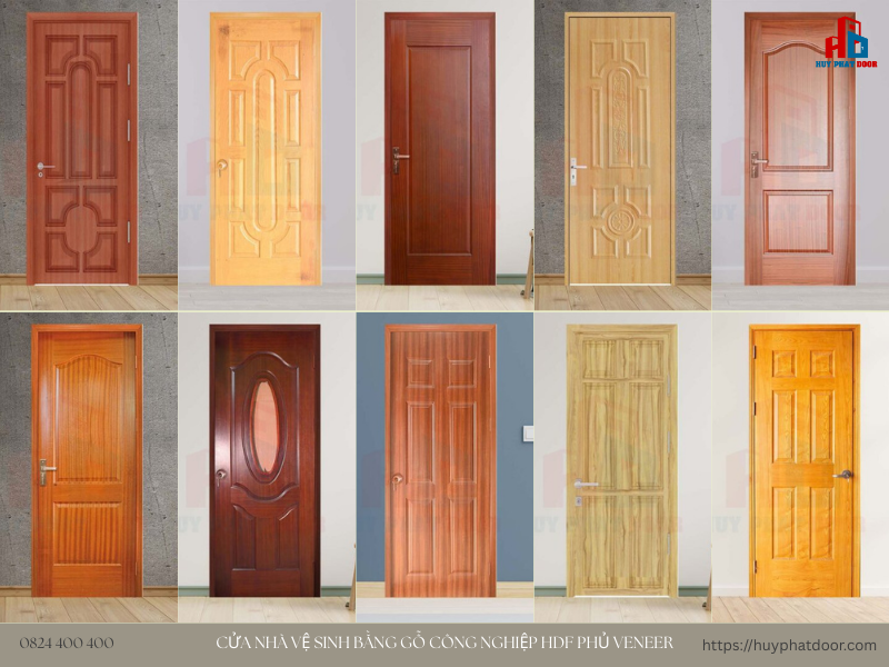 Cửa nhà vệ sinh bằng gỗ Công nghiệp HDF phủ Veneer Cửa nhà vệ sinh bằng gỗ Công nghiệp HDF phủ Veneer